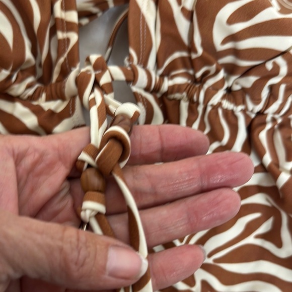 Isabel Maternity by Ingrid & Isabel Brown and White One Piece Swimsuit - Picture 4 of 10